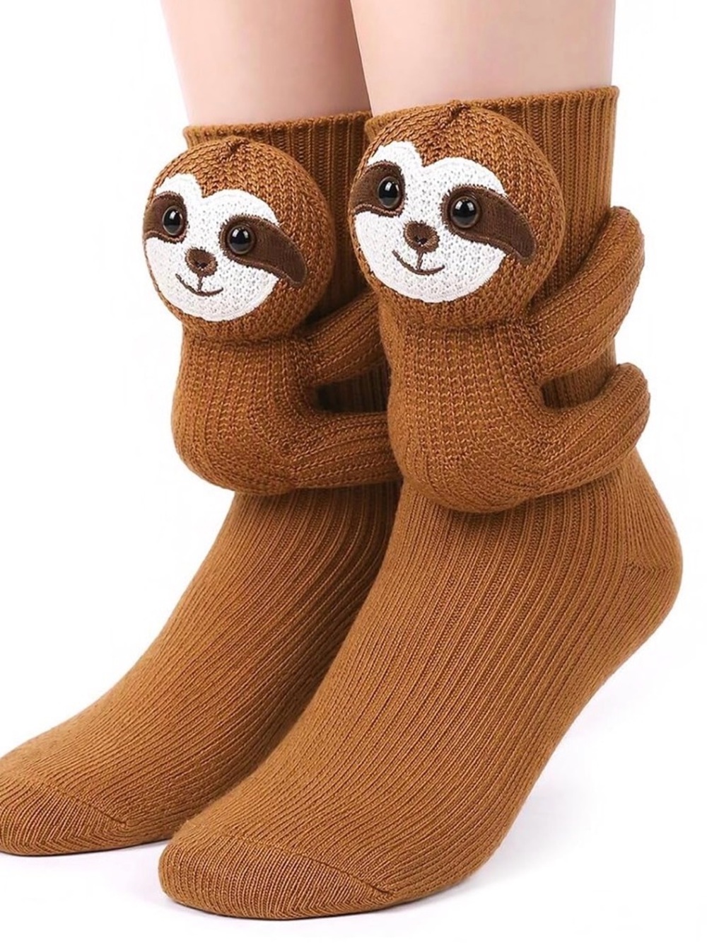 Sloth Crew Socks - Brown